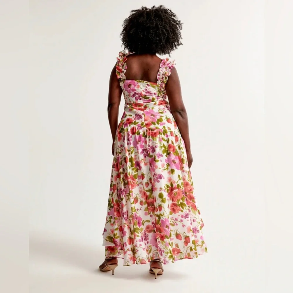 New Abercrombie & Fitch Pink and Green Floral Dress size XL P